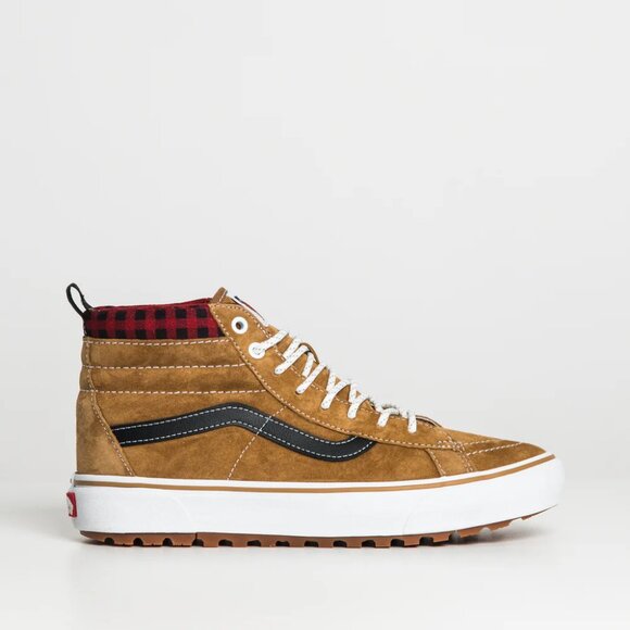 VANS Sk8-Hi MTE-1 Plaid Brown SNEAKER BOOT SHOES SKATEBOARDING MENS 10 NEW - Picture 10 of 16